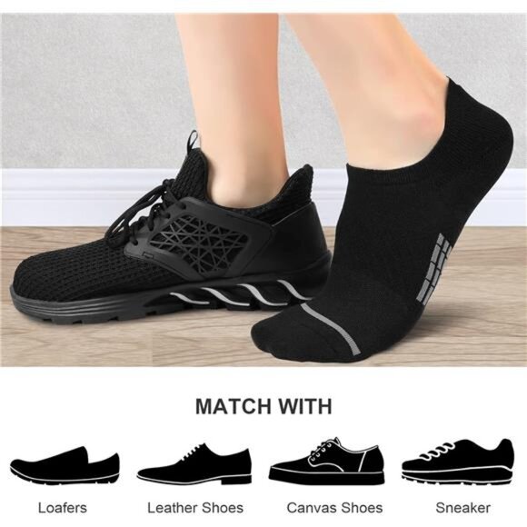 No Show Socks Men 6 Pairs,NonSlip Cushioned Low Cut Ankle Sock with Arch Support - Picture 7 of 8